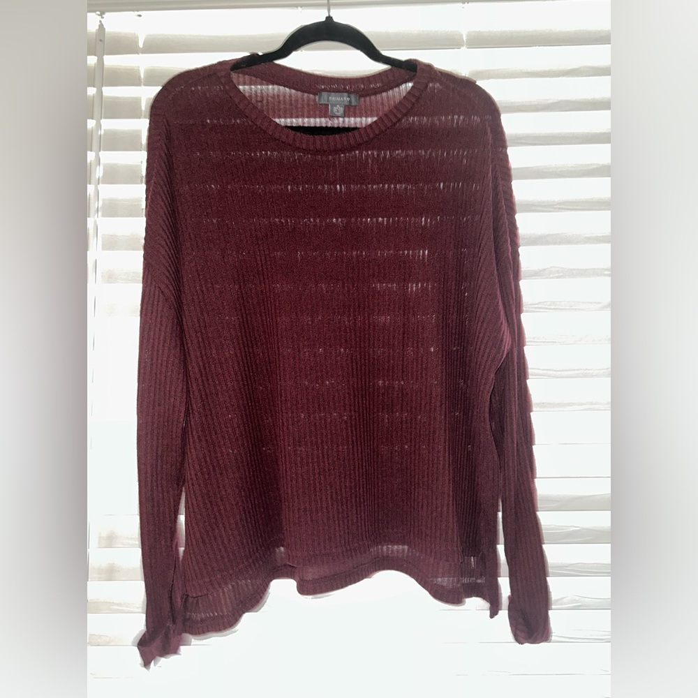 Primark Maroon Ribbed Longsleeve